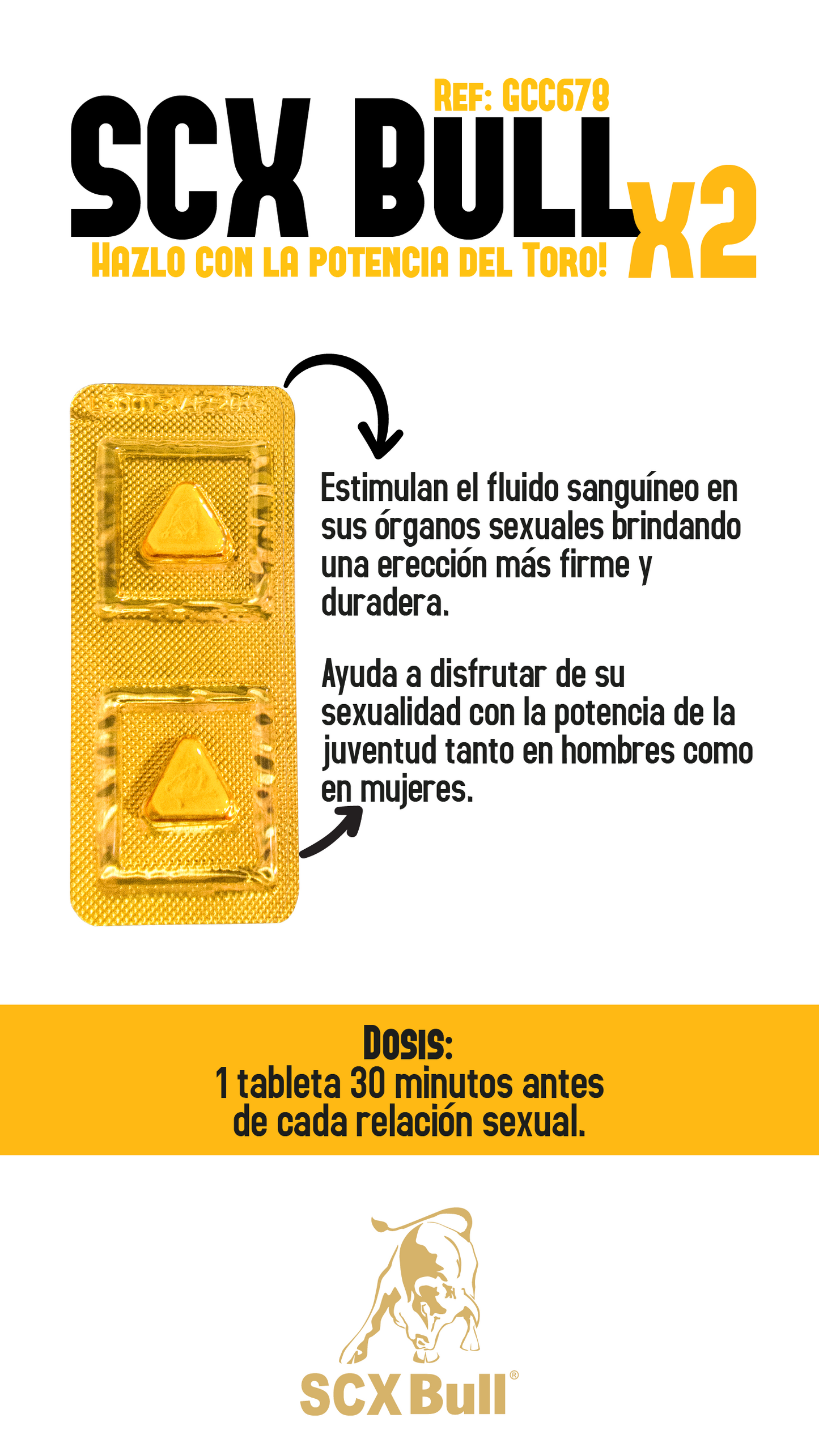 Pastillas X-Bull para hombre x2